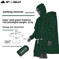 AliExpress NONE 3F UL GEAR Sleeve Raincoat Outdoor Ultralight 15D/20D/220T Nylon Rain Jacket Waterproof Cycling Hiking Jackets Poncho Raincoat