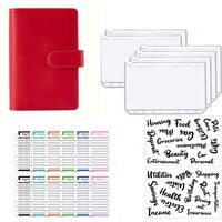 A6 PU Leather Binder Budget Planner Cash Envelope Wallet System With Budget Envelopes Binder Pockets For Budgeting