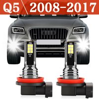 2X Car LED Fog Light Lamp Bulb For Audi Q5 2008 2009 2010 2011 2012 2013 2014 2015 2016 2017 Accessories Auto Front Fog Lights