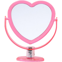 INS Korean Style Heart Shaped Cosmetic Mirror Acrylic Transparent Base Makeup Mirror Double Side Home Bedroom Desktop Mirror