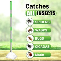 32-inch Adjustable Long-Handled Spider Catcher – Indoor/Outdoor Pest Control Tool for Contact-Free Capture and Release, Harmless