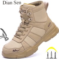 Work Boots Indestructible Safety Shoes Men Steel Toe Shoes Puncture-Proof Sneakers Women Non Slip Work Shoes Male Tactical Boots
