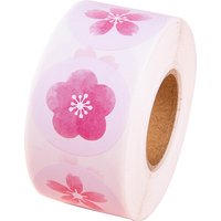 500pcs/roll Spring Cherry Blossom Round Seal Roll Stickers - Adhesive Flower Decor for Journal/Gifts - Reward Labels
