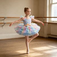 Rainbow Tutu Dress with Headpieces Accessories Sparkle Ballet Costume Fluffy Tulle Ballerina Outfit for Dance Recital Party