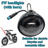AliExpress NONE Suitable for Electric Bicycle Mountain Bike Universal High Brightness 5W with Flared Headlight, 4 Pin Waterproof Cord Light