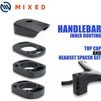 Mixed 4pcs Handlebar Spacer Set For 28.6mm Fork Integrated Bar Headset Washer Plastic Stem Cover 5D Carbon Handlebar