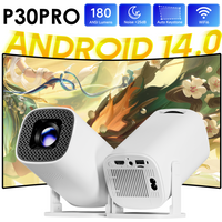 HONGTOP P30PRO Smart Mini Projector 4K 1280x720P Resolution Android 14 WiFi6 BT 5.0 Smart Home Cinema Outdoor Portable Projector
