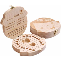 Wooden Baby Teeth Storage Box Kids Tooth Wood Box Organizer Deciduous Teeth Collecting Teeth Umbilical Cord Box Baby Keepsakes