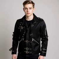 42 Classic Customized Trendy Stage Punk Jacket with Heavy Metal Decorations for Performance Clothing