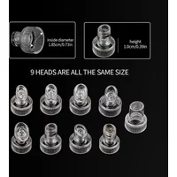 9pcs Tip for Hydro Facial Skin Care Tool Dermabrasion for H2O2 Water Oxygen Jet Peel Hydrafacial Microdermabrasion Accessories