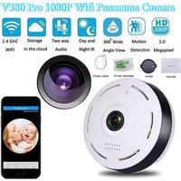 V380 Pro 1080P Wifi Panorama Camera 360 Degree Panoramic Fisheye IP Camcorder Security Camera Night Vision Surveillance Camera