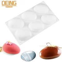 Bakeware Elliptical Pebble Stone Silicone Mold for Cake Mousse Dessert Chocoalte Non-Stick Soap Mould