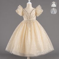 Fashion New Kids Girl Princess Dress Short Sleeve Girls Sequin Dress Summer Children Girls Evening Dresses 3-14 Years