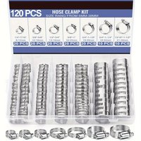 Kit de 60/120 colliers de serrage en acier inoxydable - Serrage facile par vis sans fin, de 1/4 " à 1-1/2 ", idéal pour les projets de plomberie et d'automobile