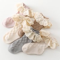 5 paires/lot printemps automne bébé filles chaussettes nouveau-né infantile enfants chaussettes mignonnes enfant en bas âge coton dentelle fleur court Tube chaussette pour 0-5 ans