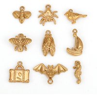 3Pcs Insect Spider/Moth/Sailboat Charms Stainless Steel Animal Pendants DIY Necklace Bracelet Earring Jewelry Making Accessories