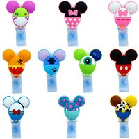 Disney Cartoon Mickey Minnie Silicone Retractable Badge Reel Doctor Nurse Chest Card Exhibition Holder Clip Badge Holder