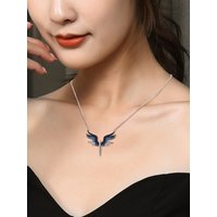 Creative Wings Micro Inlaid Pendants Angel Wings' Necklace Titanium Steel Women Clavicle Chain Fashion Jewelry Small Gift