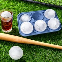 Baseball Shaped Silicone Ice Mold Large Round Ice Ball Tray for Whiskey Highball, Creative Summer Party Drink, Home Use