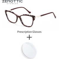 ZENOTTIC M Size Stylish Cat Eye Graduated Progressive Multifocal Glasses Handmade Acetate Myopia Lenses Woman