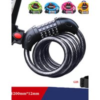 AliExpress NONE Bicycle Lock 5 Digit Code 1200mm*12mm Anti-theft Lock Bike Security Accessory Steel Cable Cycling Bicycle Lock 251106