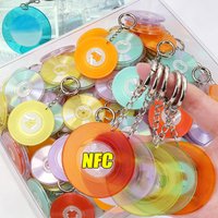 1/10pcs DIY NFC Music Vinyl Chip Keychain Retro Record Pendant Custom Photo Peripheral Mini CD Concert Keyring Backpack Decor
