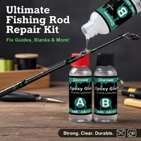 Fishing Rod Repair Epoxy Glue A+B, Clear 2‑Part Adhesive for Guides/Eyelets/Tip‑Top, Strong Bond, Water‑Resistant, Gap Filling