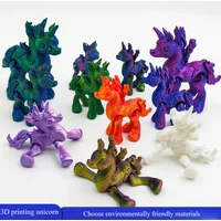 3D Printed Unicorns, Animal Toys, Home, Room, Car Decorations, Desktop Decorations, and Free Movement of Joints