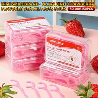 50-150Pcs Strawberry Dental Floss Picks By RIMI SMILE Ultra Thin High Strength Disposable Floss for Interdental Cleaning Daily O