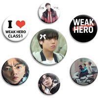 32/58mm Pop Kdrama Weak Hero Class Creative Brooch Lapel Pins Keum Seongje Round Badge for Bag Clothing Decor Fans Collect Gifts