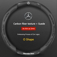 Carbon Fiber Texture Car Steering Wheel Cover 3D Printing Protector For Mercedes Benz C E S Class GLC GLE GLS W213 W205 Sticker