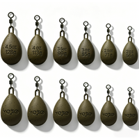 YOTO Carp Fishing Drop Shape Lead Sinker with Swivel, 2oz-4.5oz (56g-128g) Camo Coated Fishing Weights