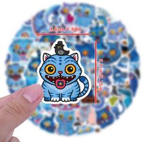 50/100Pcs Funny Blue Cat Meme Stickers Blue Tiger Vinyl Waterproof for Laptop Phone Case Notebook Water Bottle DIY Stickers