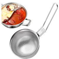 Stainless Steel Fine Mesh Strainer Handheld Skimmer Kitchen Sieve Durable Breathable Hanging Broth Filter for Cooking Miso Soup