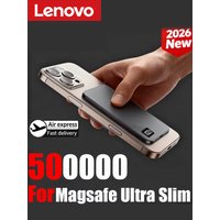 Lenovo 50000mAh Magnetic Wireless PowerBank Fast Charging PD22.5W Portable External Thin Battery for Magsafe For iPhone Samsung