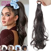 Ponytail Synthetic Wig Elastic Band Style Volumizing Big Wave Curls Ponytail Suitable for Women's Daily Life Holidays and Events