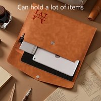 Customized Name PU Leather A4 Document Bag, 5 Colors, File Folder for Office & Travel, Stylish Organizer