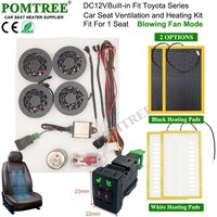 Built-in Car Seat Ventilation and Heating Kit Fit 1 Seat, with 4 Fans & 5-level Dual Control Switch For Toyota Camry Corolla