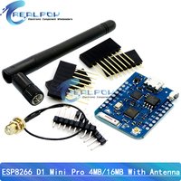 WEMOS D1 Mini Pro 4M 16M Bytes External Antenna Connector NodeMCU Based ESP8266 CP2104 CH9102 WIFI Development Board + Antenna