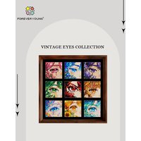 Foreveryoung Vintage Eyes Diamond Kit, 35×35cm, Square & AB Diamonds, Anime Eye Square Wall Decor.