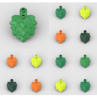 50PCS Part Bricks 5058 Plant Round Plate 1x2 With Layered Leaves Building Blocks Botanical Leaf Flower Particle Toy Kid Gift