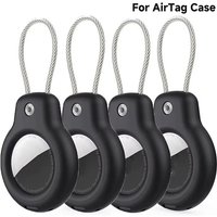 For Apple Airtag Case Hard Plastics Holder Anti-Loss Keychain With Steel Cable For Pets Collar Backpack Luggage Tag GPS Tracking