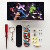 SK8 the Infinity Finger Board Maple Wood Keychain Langa Reki Miya Skateboard Grip Tape Sheet Cosplay Props Pendant Gift