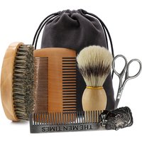 Eco Friendly Boar Bristle Men's Shaving Brush Portable Barber Natural Beard Brush For Facial Cleaning Mustache Tools Gift Bag