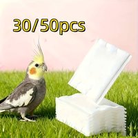 30/50pcs Parrot Bird Diaper Non-Woven Absorbent Pad for Cockatiel Budgie Leak-Proof Urine Pad for Small Birds