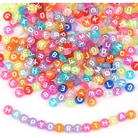 100pcs/lot Acrylic Oblate Alphabet Beads Colorful Transparent Letter Beads For DIY Jewelry Making Necklace Bracelets Accessories