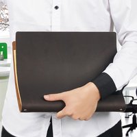 AIGUONIU Genuine Leather A4 Size Ring Planner with 4 Holes Binder Retro Notebook Vertical Version Neutral Notepad Sketchbook