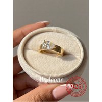 925 Sterling Silver Zircon Advanced Fashion Shiny Water Drop Ring for Women Engagement Wedding Luxury High Quality Fine Jewelry