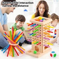Two Person Spatial Thinking Training Puzzle Toy with Interactive Wooden Stick for Parents and Children
