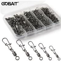 100pcs/box Swivel Snap Connector Pin Rolling Ring Fishing Tackle Buckle Hook Lure Kit Wire Connection 50pcs- 100pcs Bearing Gear